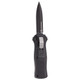 Benchmade Mini-Infidel Dagger AUTO OTF Knife - 3.10" D2 Black Double Edge Blade, Black Aluminum Handles - 3350BK