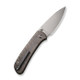 We Knife Qubit Button Lock Folding Knife - 3.2" CPM-20CV Stonewashed Drop Point Blade, Tiger Stripe Flamed Titanium Handles - WE22030F-4