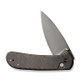 We Knife Qubit Button Lock Folding Knife - 3.2" CPM-20CV Stonewashed Drop Point Blade, Tiger Stripe Flamed Titanium Handles - WE22030F-4