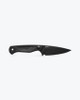 Benchmade Dacian Pocket Fixed Blade Knife - 3.54" CPM-MagnaCut Black Spear Point Blade, Black Canvas Micarta Handles, Black Leather Sheath - 203BK-02