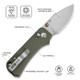CIVIVI Knives C24074-1 Baby Banter 2 TG Crossbar Lock Folding Knife - 2.34" 14C28N Satin Clip Point Blade, Milled Green G10 Handles with Red Liners