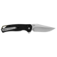 Kershaw 1429 Runoff Button Lock KVT Flipper Knife - 3.1" Satin Clip Point Blade, Black Glass-Filled Nylon Handles, Reversible Clip