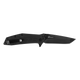 Kershaw 1990ST Brawler Liner Lock Assisted Flipper Knife - 3" Black Combo Tanto Blade, Black Glass-Filled Nylon Handles