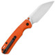 CJRB Cutlery Pyrite-Light Button Lock Folding Knife - 3.34" AR-SFII Steel Stonewashed Wharncliffe Blade, Orange FRN Handles - J1945-OE