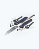 Benchmade 940-04 Osborne Folding Knife - 3.4" M390 Stonewashed Plain Blade, Denim Micarta Handles