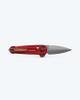 Benchmade Lowden AXIS Flipper Knife - 2.79" M390 Gray Cerakote Spear Point Blade, Phoenix Red Aluminum Handles - 491GY-01