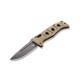 Benchmade 2750GY-3 Auto Adamas - 3.78" CruWear Tungsten Gray Plain Blade, Desert Tan G10 Handles, Ballistic Nylon Sheath