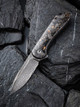 CIVIVI Knives C907C-DS3 Elementum Flipper Knife - 2.96" Damascus Blade, Contoured Copper Shred Carbon Fiber Handles