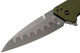 Kershaw Dividend Assisted Flipper Knife - 3" N690 and CPM-D2 Composite Bead Blasted Plain Blade, Olive Aluminum Handles