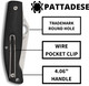 Spyderco Pattadese Folding Knife - 3.16" M390 Satin Plain Blade, Contoured Black G10 Handles