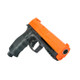 Umarex T4E HDP50 Pepper Ball Air Pistol - .50 Cal, 4" Barrel, Black and Orange Color, 6Rd, Inludes 10 Pepper and 10 Rubber Balls