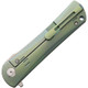 Bestech Knives Kendo Flipper Knife - 3.7" S35VN Satin Tanto Blade, Green Anodized Titanium Handles