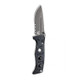 Benchmade 275SGY-1 Shane Sibert Adamas Folding Knife - 3.78" CruWear Tungsten Gray Combo Blade, Black G10 Handles, Ballistic Nylon Sheath