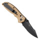 HK Knives by Hogue Exemplar Folding Knife - 3.25" 154CM Black Combo Clip Point Blade, FDE G10 Handles