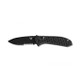 Benchmade Presidio II Folding Knife - 3.72" S30V Black Cerakote Combo Blade, Milled Black CF-Elite Handles