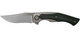 Reate Knives Coyote Flipper Knife - 3.25" M390 Two-Tone Blade, Titanium Handles with Wave Carbon Fiber Inlays