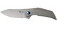 Reate Knives T2500 Flipper Knife - 2.375" M390 Satin Blade, Bead Blasted Machined Titanium Handles