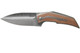 Reate Knives T4000 Flipper Knife - 4" M390 Satin Blade, Titanium Handles with Brown Canvas Micarta Inlay