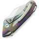 Bestech Knives Goblin Flipper Knife - 2" S35VN Sheepsfoot Blade, Spectrum Titanium Handles with Carbon Fiber Inlay