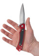Case Marilla Flipper Knife  - 3.4" CPM-S35VN Stonewashed Drop Point Blade, Red Anodized Aluminum Handles w/ Black G10 Inlays