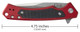 Case Marilla Flipper Knife  - 3.4" CPM-S35VN Stonewashed Drop Point Blade, Red Anodized Aluminum Handles w/ Black G10 Inlays