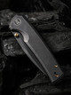 We Knife Subjugator Flipper Knife - 3.48" CPM-20CV Black Stonewashed Drop Point Blade, Black Stonewashed Titanium Handles