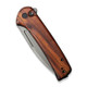 CIVIVI Conspirator Button Lock Flipper Knife - 3.48" Nitro-V Stonewashed Drop Point Blade, Cuibourtia Wood Handles