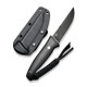 CIVIVI Knives Tamashii Fixed Blade Knife - 4.07" D2 Black Stonewashed Blade, Black G10 Handles, Kydex Sheath