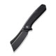 CIVIVI Knives Bullmastiff Flipper Knife - 3.83" 9Cr18MoV Black Stonewashed Cleaver Blade, Black G10 Handles