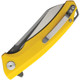 Bestech Knives Texel Flipper Knife - 3.23" D2 Two-Tone Satin/Gray Sheepsfoot Blade, Yellow G10 Handles w/ Gray Backspacer