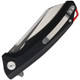 Bestech Knives Texel Flipper Knife - 3.23" D2 Two-Tone Satin/Gray Sheepsfoot Blade, Black G10 Handles w/ Red Backspacer