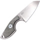 MKM Knives Mikro 2 Fixed Blade Neck Knife - 1.97" M390 Stonewashed Sheepsfoot Blade, Green Natural Micarta Handles, Leather Sheath