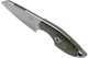 MKM Knives Mikro 2 Fixed Blade Neck Knife - 1.97" M390 Stonewashed Sheepsfoot Blade, Green Natural Micarta Handles, Leather Sheath