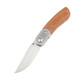 Kansept Knives Reverie Front Flipper - 2.92" CPM-S35VN Clip Point Blade, Brown Micarta Handles and Titanium Bolsters