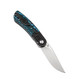 Kansept Knives Reverie Front Flipper - 2.92" CPM-S35VN Satin Stonewashed Clip Point Blade, Blue Carbon Fiber Handles and Black Titanium Bolsters