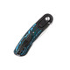 Kansept Knives Reverie Front Flipper - 2.92" CPM-S35VN Satin Stonewashed Clip Point Blade, Blue Carbon Fiber Handles and Black Titanium Bolsters