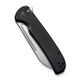 Civivi Chevalier Button Lock Folding Knife - 3.46" 14C28N Stonewashed Sheepsfoot Blade, Black G10 Handles