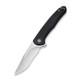 CIVIVI Knives Mini Sandbar Flipper Knife - 2.95" Nitro-V Satin Recurve Blade, Black G10 Handles