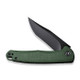 CIVIVI Knives Mini Sandbar Flipper Knife - 2.95" Nitro-V Black Stonewash Recurve Blade, Green Micarta Handles