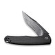 CIVIVI Knives Mini Sandbar Flipper Knife - 2.95" Damascus Recurve Blade, Black Micarta Handles