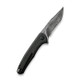 CIVIVI Knives Mini Sandbar Flipper Knife - 2.95" Damascus Recurve Blade, Black Micarta Handles