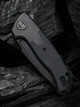 We Knife Co. Press Check Flipper Knife - 3.15" CPM-20CV Black Stonewashed Tanto Blade, Bolstered Titanium Handles with Black G10 Scales