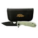 Honey Badger Knives HB1287 Tanto Flipper Medium - Black DLC D2 Blade, Jade Handles, Numbered, Limited Edition