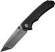 CIVIVI Knives Brazen Flipper Knife - 3.46" Damascus Tanto Blade, Coarse Black Micarta Handles