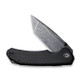 CIVIVI Knives Brazen Flipper Knife - 3.46" Damascus Tanto Blade, Coarse Black Micarta Handles