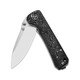 QSP Knives Hawk Flipper Knife - 3.25" CPM-S35VN Satin Drop Point Blade, Aluminum Foil Carbon Fiber Handles