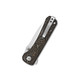QSP Knives Hawk Flipper Knife - 3.25" CPM-S35VN Satin Drop Point Blade, Copper Foil Carbon Fiber Handles