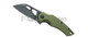 FoxEdge Atrax Linerlock Folding Knife - 3.15" Black Stonewashed 8Cr13MoV Wharncliffe Blade, Green Anodized Aluminum Handles