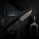 Reiff Knives F4 Bushcraft Survival Knife - 4.0" CPM 3V Drop Point Blade, Black G10 Handle, Kydex Sheath