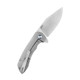 Kansept Knives Entity Flipper Knife - 3.52" S35VN Satin Clip Point Blade, Bead Blasted Titanium Handles - K1036B1
